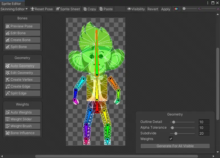 unity rigging bone weights